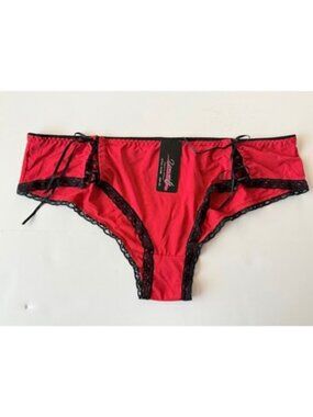 Youmita Red Lace Panty 3XL 3X Lace Up Ribbon Bikini Lingerie NWT
